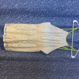 Jealous Tomato: cream, laced romper (M)